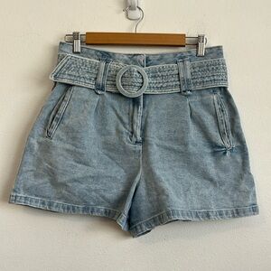 Sezane Light Blue Jean Shorts